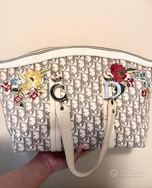 Borsa Tote Trotter con ricami floreali Dior