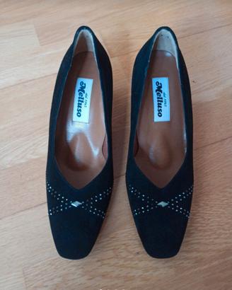 scarpe décolleté camoscio nere Melluso 