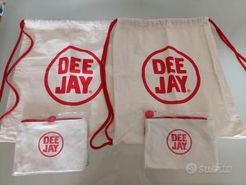 Radio Dee Jay Sacca in tessuto beige e pochette