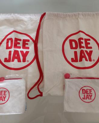 Radio Dee Jay Sacca in tessuto beige e pochette