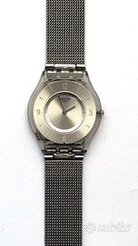 Orologio Swatch Skin Metal Knit, bracciale acciaio