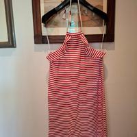 abito jersey cotone bianco e rosso Calzedonia M