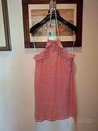 abito jersey cotone bianco e rosso Calzedonia M