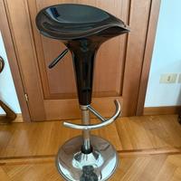Sgabello bar regolabile design acciaio nero