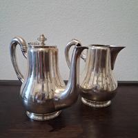 Antico set caffè, placcato argento, Broggi Milano