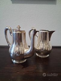 Antico set caffè, placcato argento, Broggi Milano