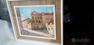 Quadro vecchia Milano olio su tela