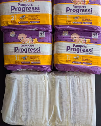 160 Pannolini Pampers Progressi Taglia 1 e 2
