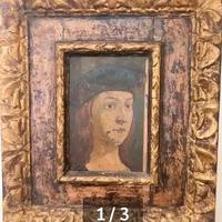 Dipinto del 1600 su pietra con cornice