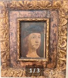 Dipinto del 1600 su pietra con cornice