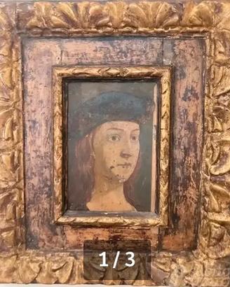 Dipinto del 1600 su pietra con cornice