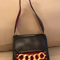 Borsa vintage nera con fibbia gioiello