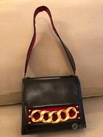 Borsa vintage nera con fibbia gioiello