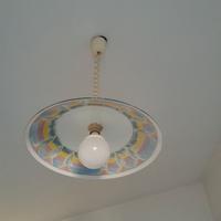 Lampadario sospensione in vetro opaline decorato