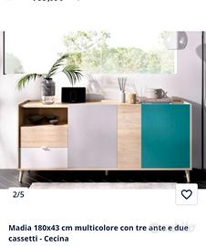 Madia multicolore 180x43 cm