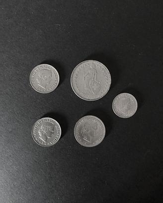 5 monete Franchi - Svizzera