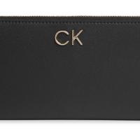 Portafoglio donna Calvin Klein nero logo argento 
