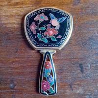 piccolo specchietto da borsetta vintage con disegn