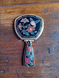 piccolo specchietto da borsetta vintage con disegn