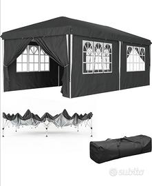 Gazebo 3x6 Con Pareti Laterali Finestre E Porte 