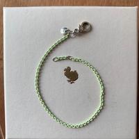 Bracciale dodo argento e pvc verde pastello 16cm