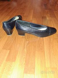 Scarpe decolette pelle blu 41