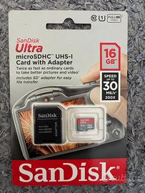 MicroSD Sandisk ULTRA 16 Gb con adattatore SD