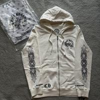 Felpa Chrome Hearts zip cappuccio Bianca