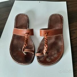 Sandaletto infradito donna cuoio mis.38