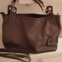 Borsa di pelle color taupe