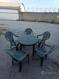 Tavolo e sedie in plastica 