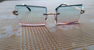 Occhiali da sole rettangolari senza montatura