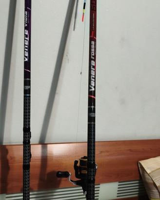 Canne da pesca venere bolognese rossa e viola 6mt