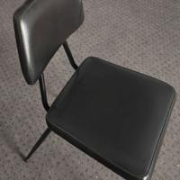 Coppia di sedie ufficio nere in pelle, anni ‘70