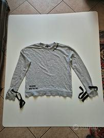 Felpa grigia Tally Weijl con lacci maniche 