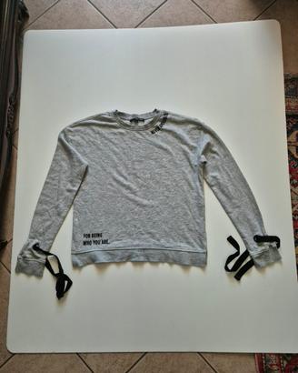 Felpa grigia Tally Weijl con lacci maniche 