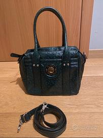 Borsa bauletto verde bosco Byblos vera pelle