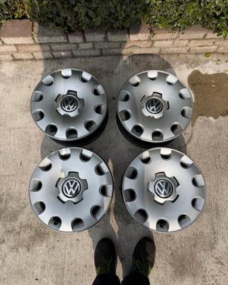 Set 4 Cerchi Ferro 15" Cal Originali VW 6J x 15 H2