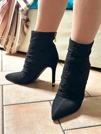 Stivaletti tacco a spillo effetto arricciato