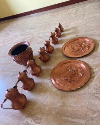 Set in rame antico vintage rustico anni '50