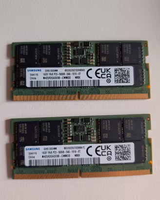 RAM 32GB (2 slot da 16GB) DDR5 - SODIMM - 5600 MHz