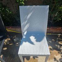 Sedia Poltrona Impilabile da Esterno Effetto Ratta