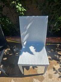 Sedia Poltrona Impilabile da Esterno Effetto Ratta