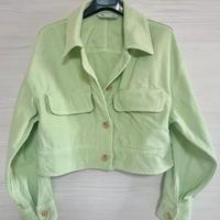 Giacca jeans color menta corto Zara - Tg.S