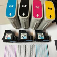 Testina hp 11 deisgnjet  nero ciano magenta usati