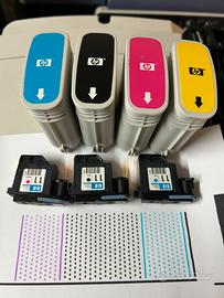 Testina hp 11 deisgnjet  nero ciano magenta usati