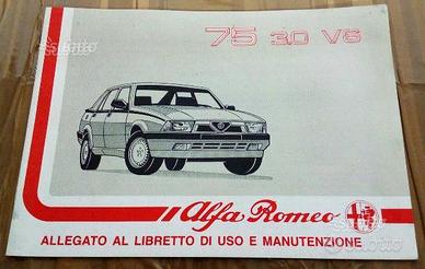 Manuale Uso e Manutenzione Alfa Romeo 75 3.0 V6