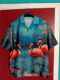 Camicia a maniche corte Fenicotteri L