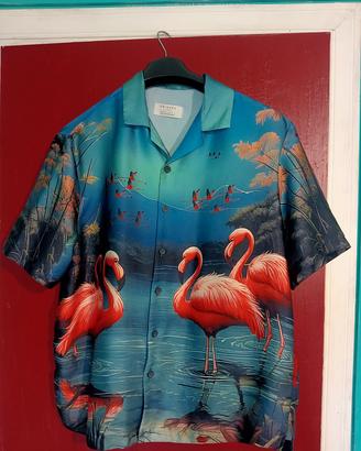 Camicia a maniche corte Fenicotteri L