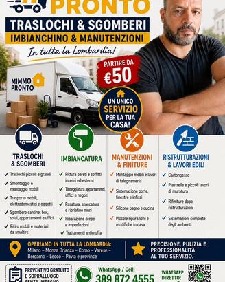 Traslochi/ sgombero/ imbianchino/ falegname